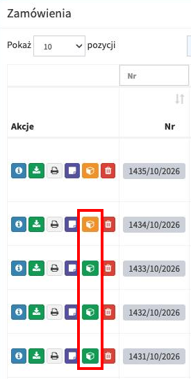 Dodatkowe przyciski w panelu zamówień