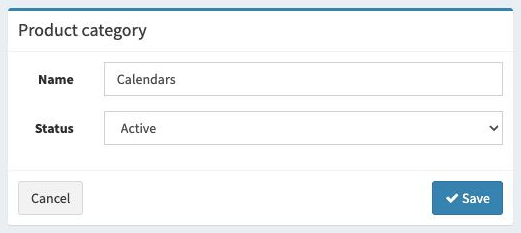 Editing a product category